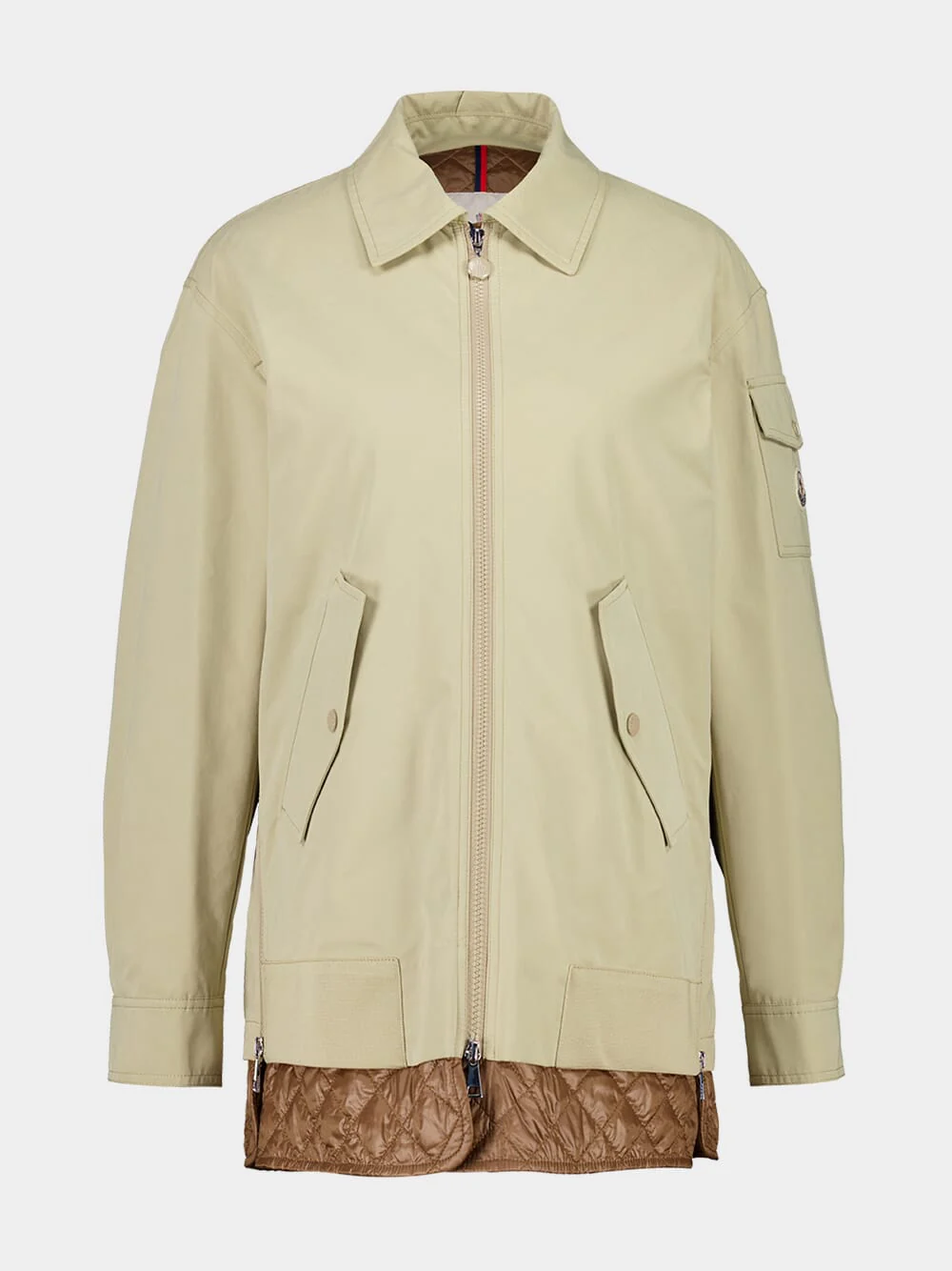 Beige Felci Padded Cotton Shirt Jacket - Image 2