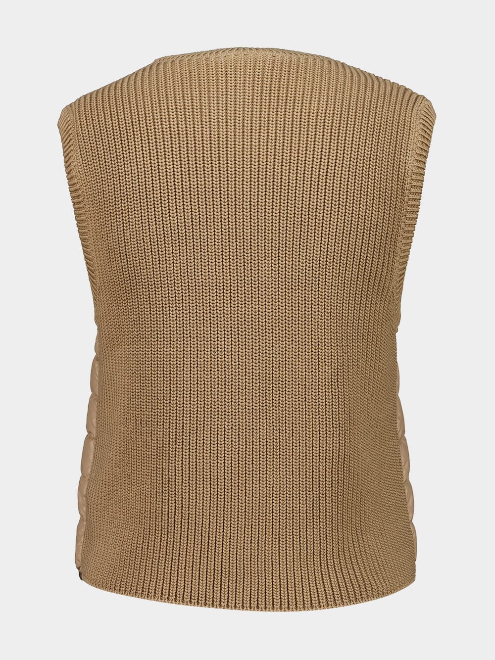 Beige Quilted Cotton Down Gilet - Image 2