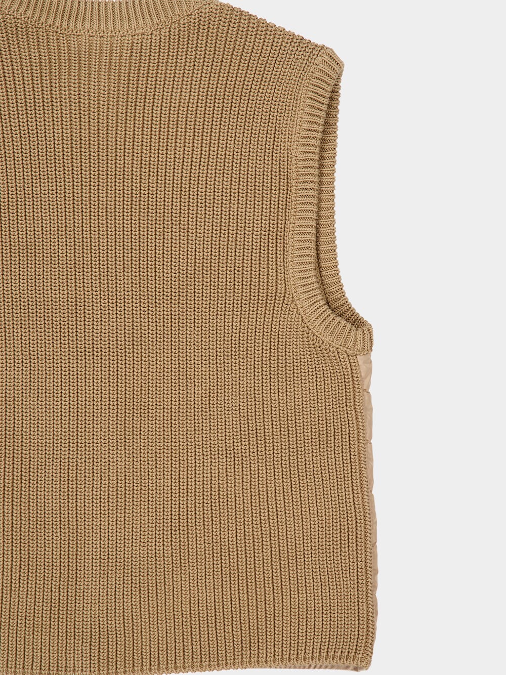 Beige Quilted Cotton Down Gilet - Image 4