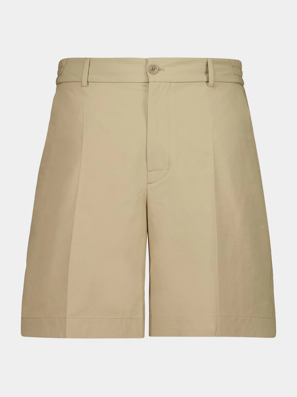 Beige Seersucker Shorts
