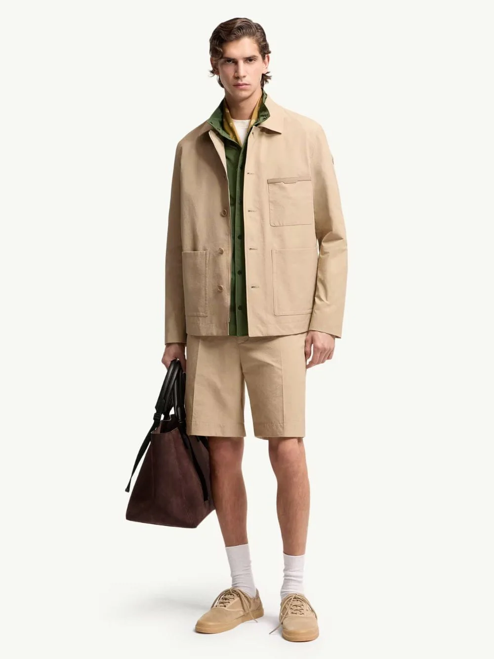 Beige Seersucker Shorts - Image 2