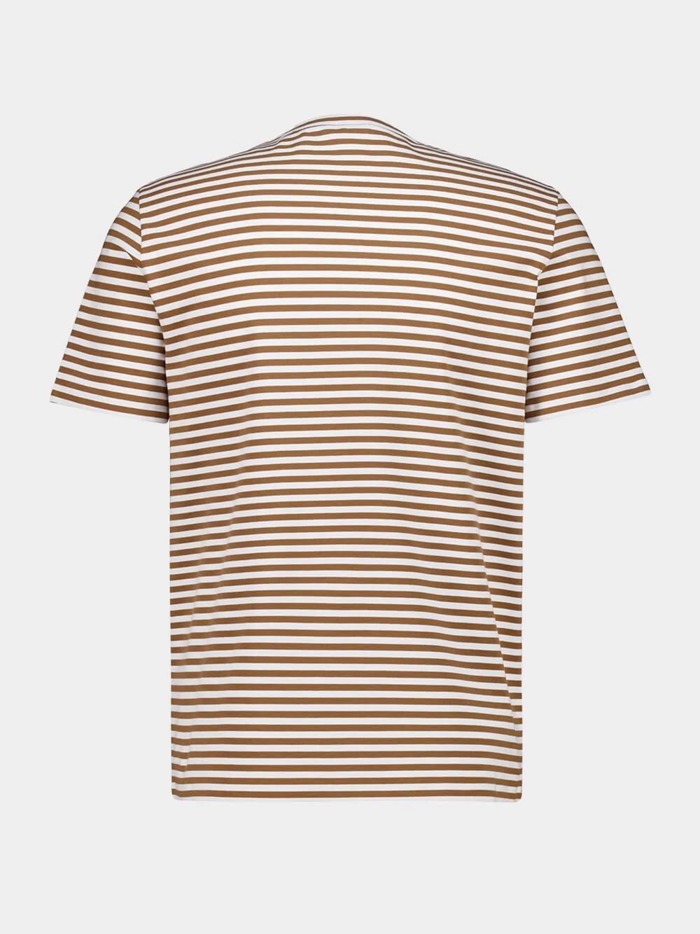 Beige Striped Cotton T-Shirt - Image 4