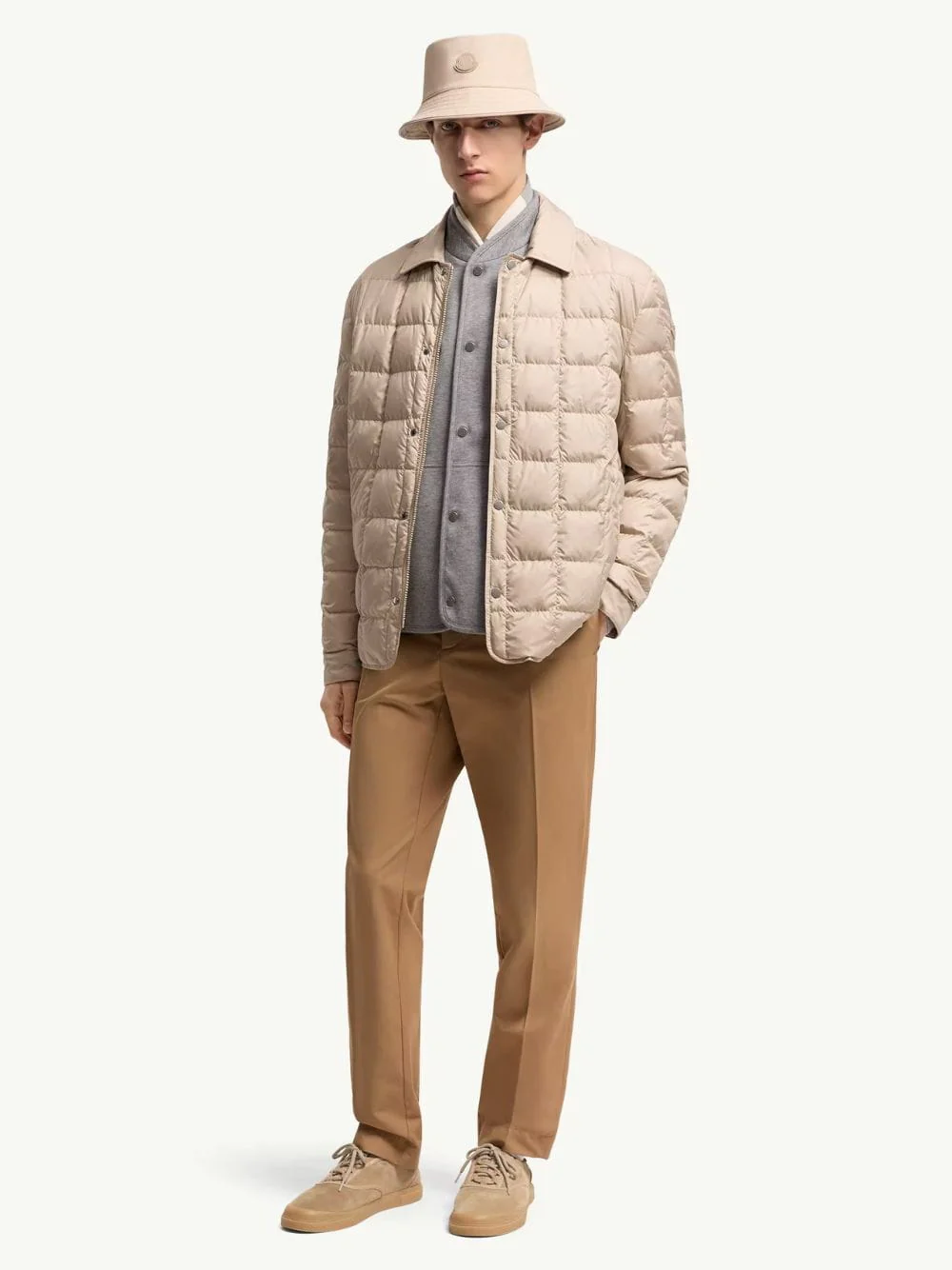 Beige Technical Cotton Blend Trousers - Image 2