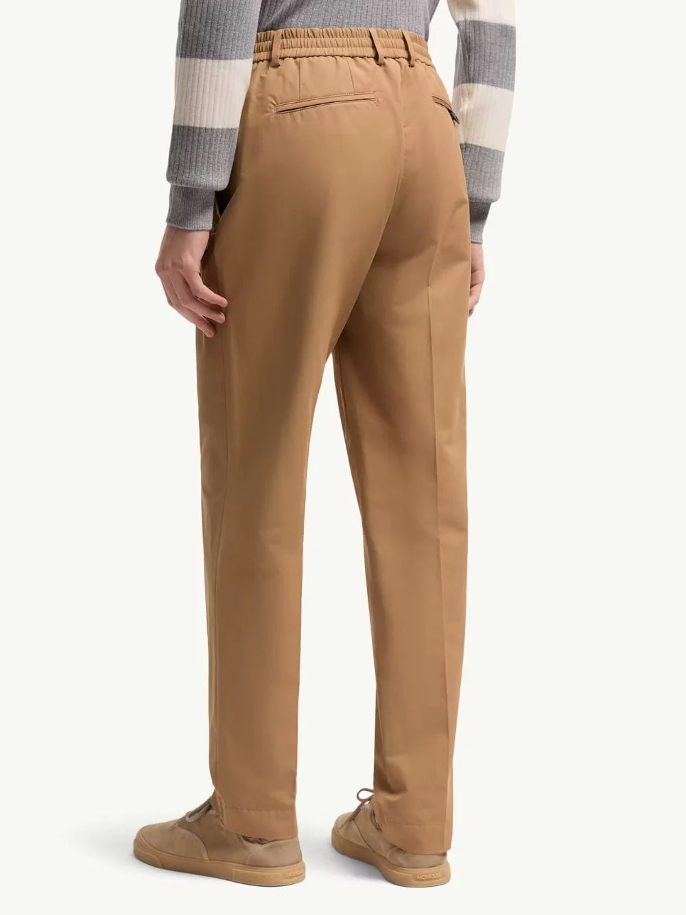 Beige Technical Cotton Blend Trousers - Image 4