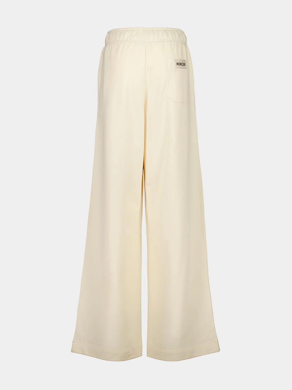 Beige Wide-Leg Cotton Track Pants - Image 4