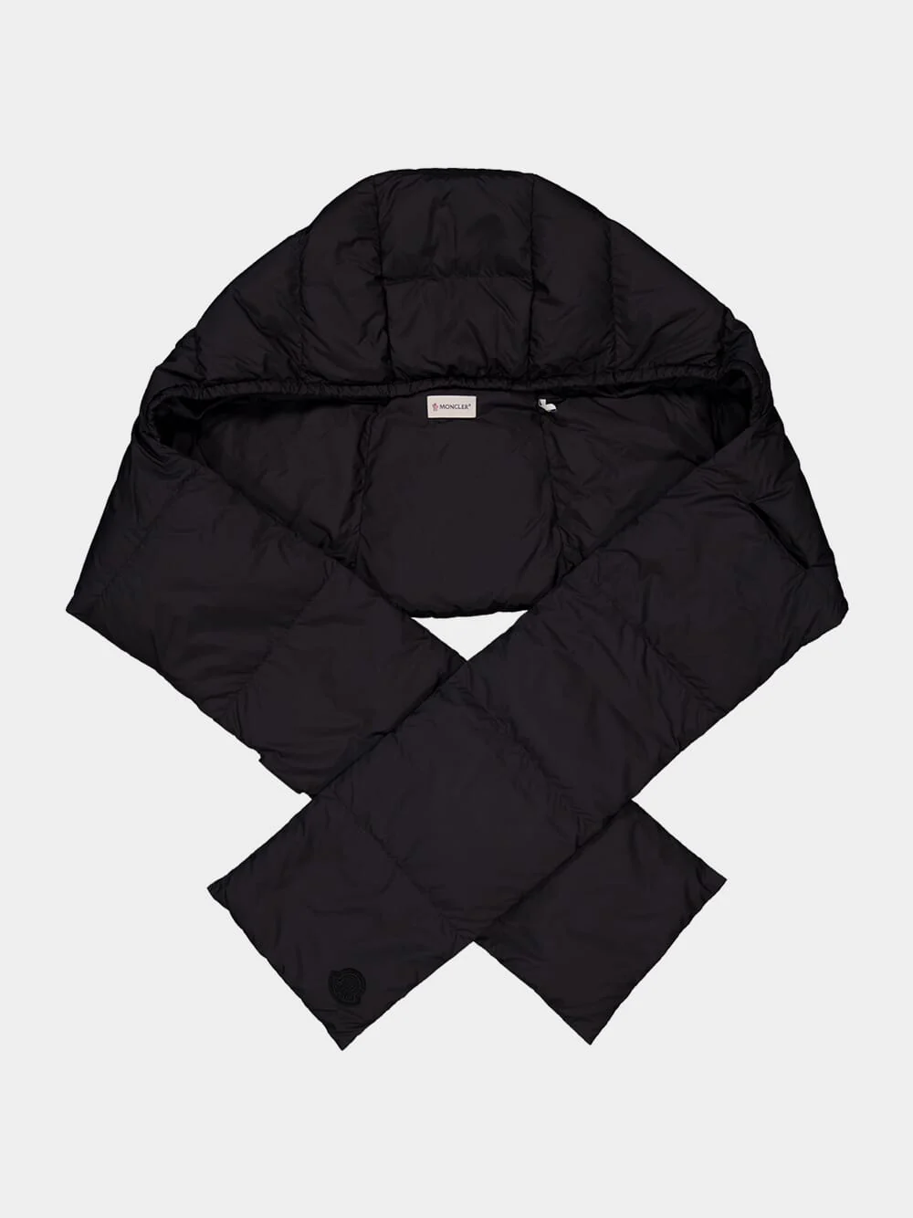 Black Hooded Down Scarf - Image 2