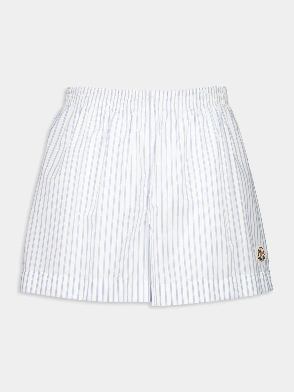 Blue Striped Nylon Shorts for Women