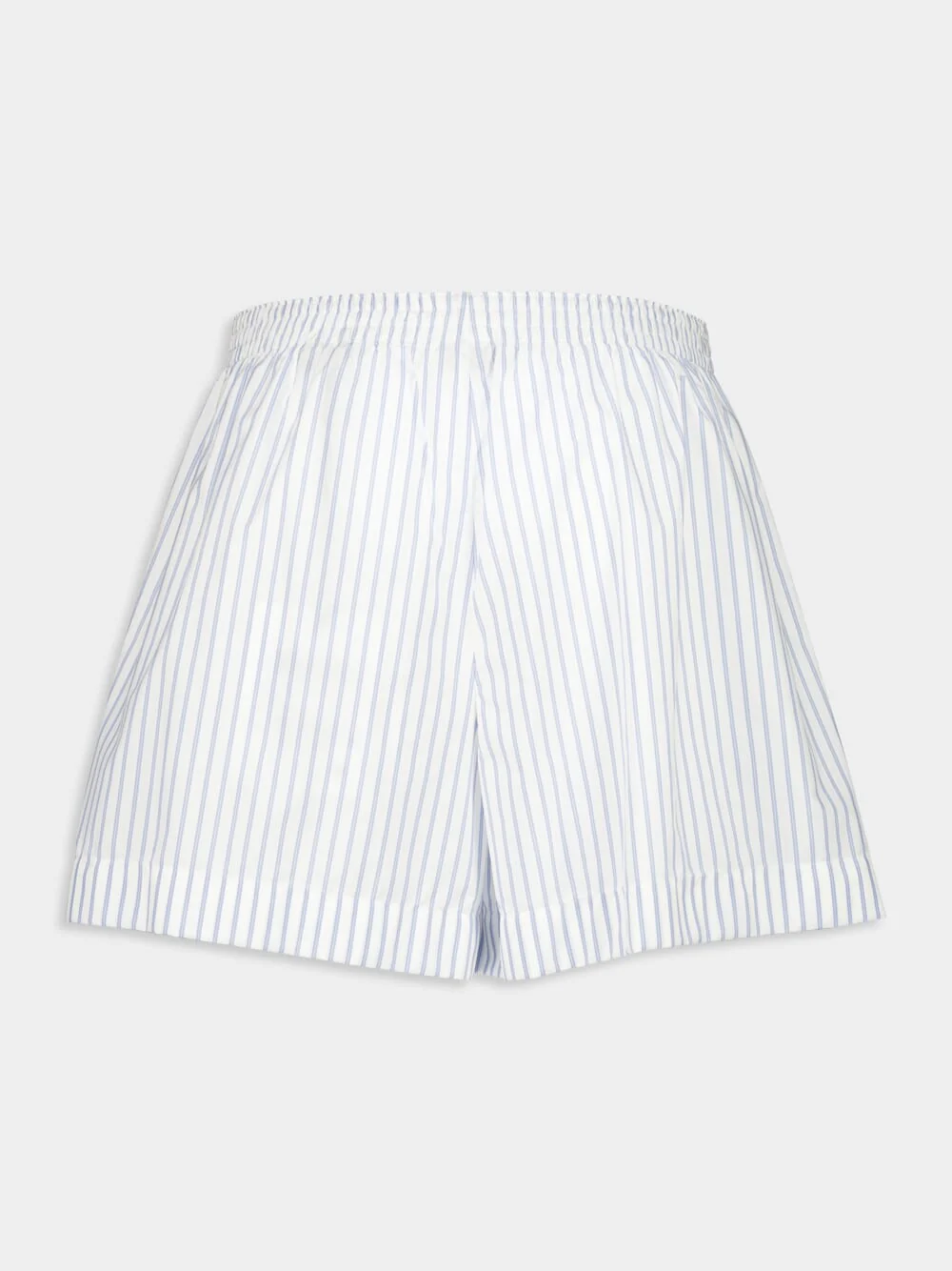 Blue Striped Nylon Shorts for Women - Image 2