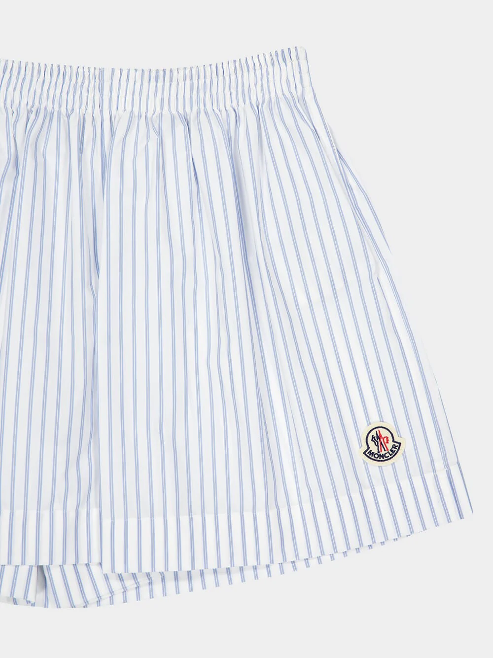 Blue Striped Nylon Shorts for Women - Image 3