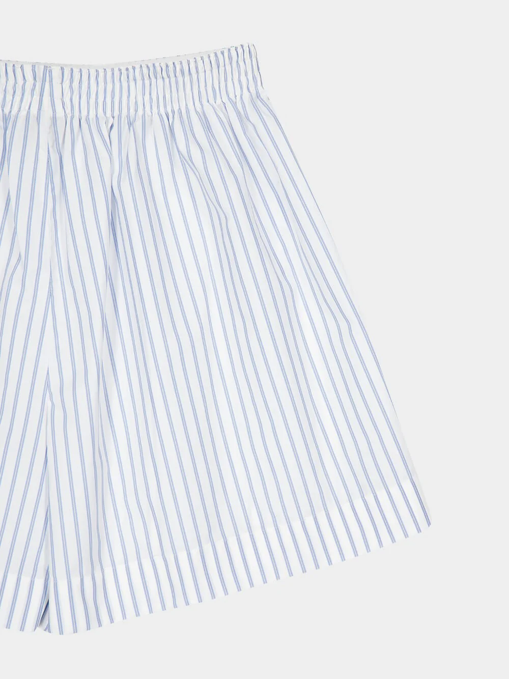 Blue Striped Nylon Shorts for Women - Image 4