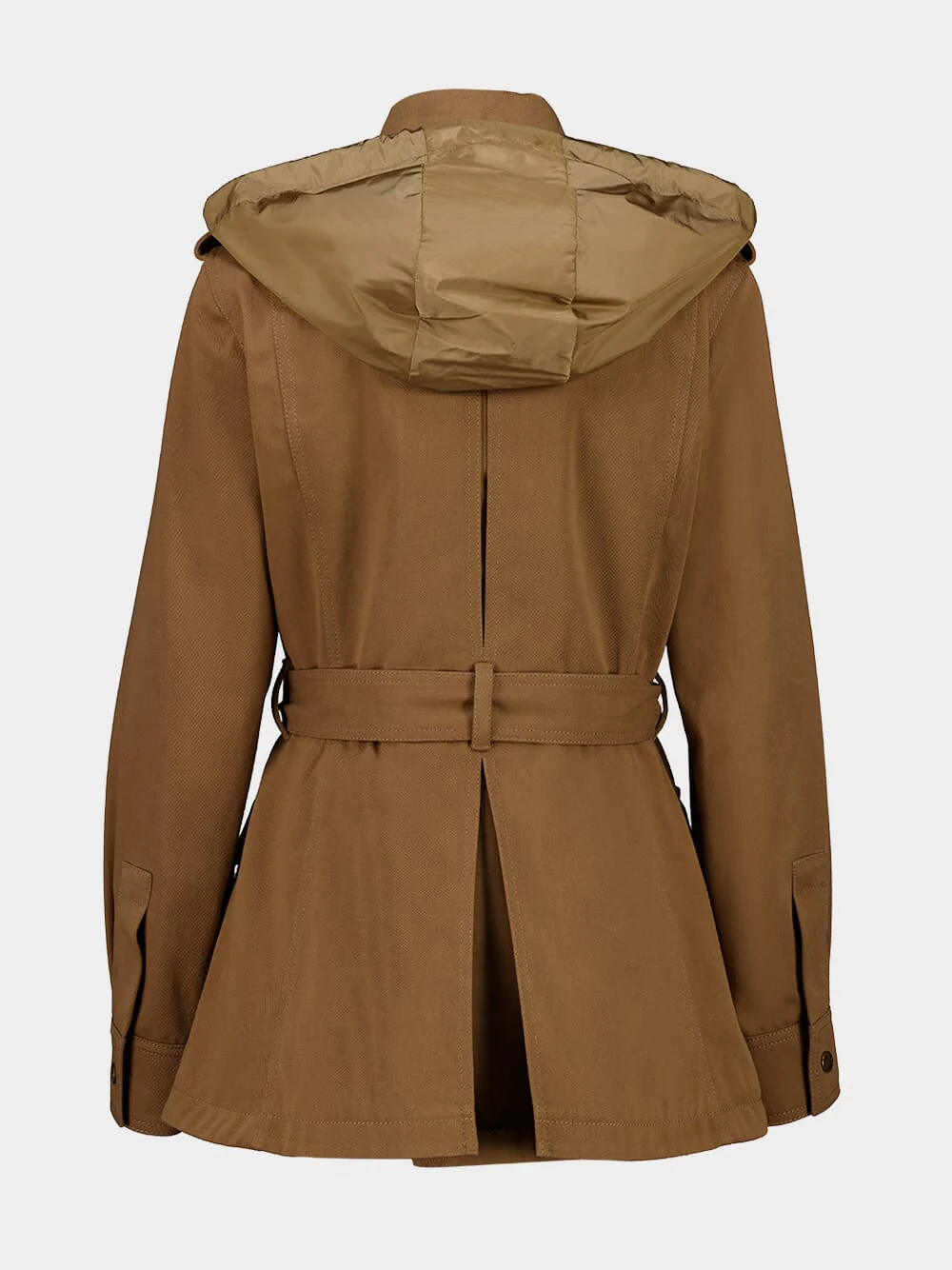 Camel Beige Centaurea Hooded Gabardine Field Jacket - Image 4