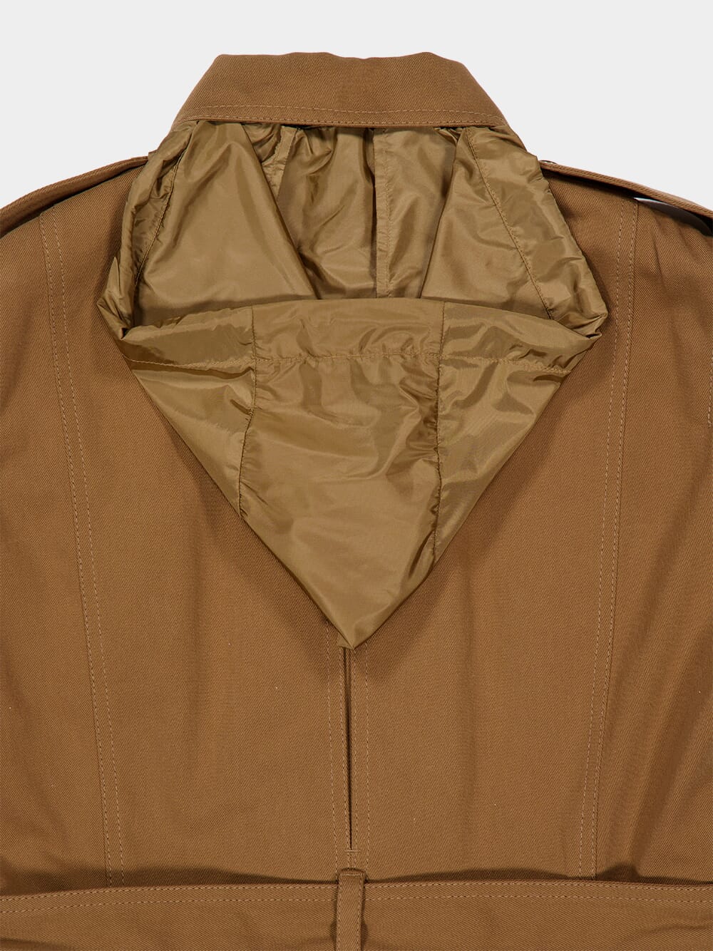 Camel Beige Centaurea Hooded Gabardine Field Jacket - Image 7