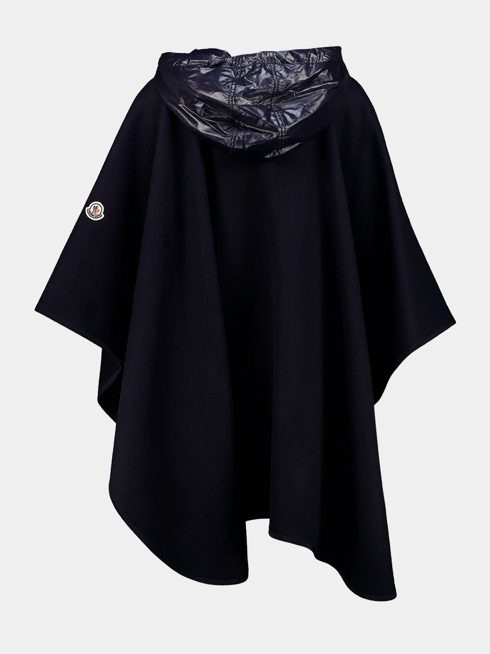 Dark Blue Padded Wool Blend Cape - Image 3