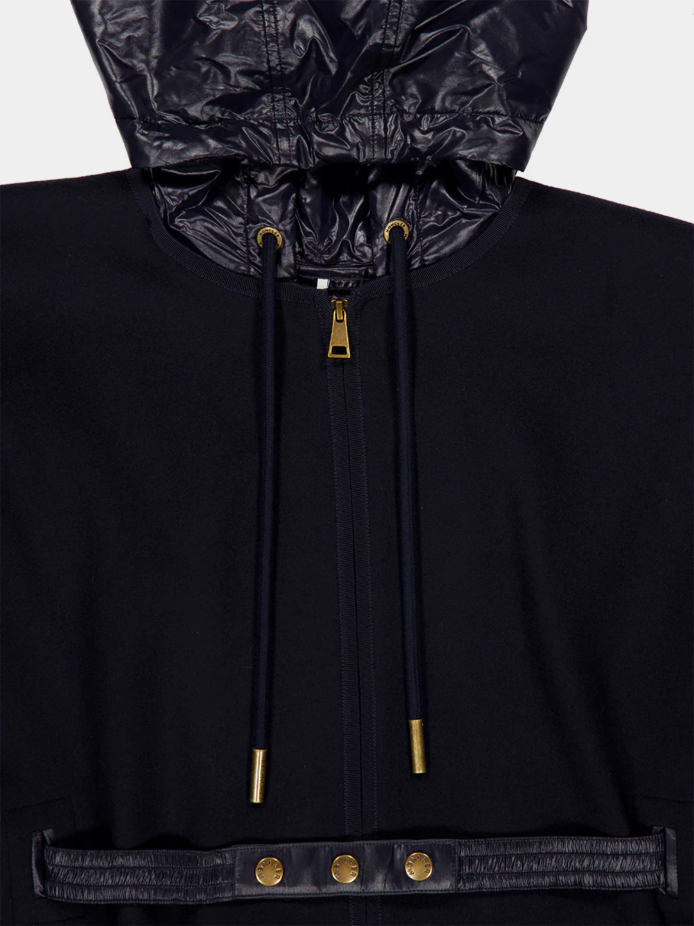 Dark Blue Padded Wool Blend Cape - Image 5