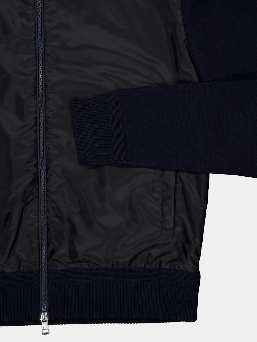 Navy Blue Cotton Blend Hooded Sweatshirt - Image 4