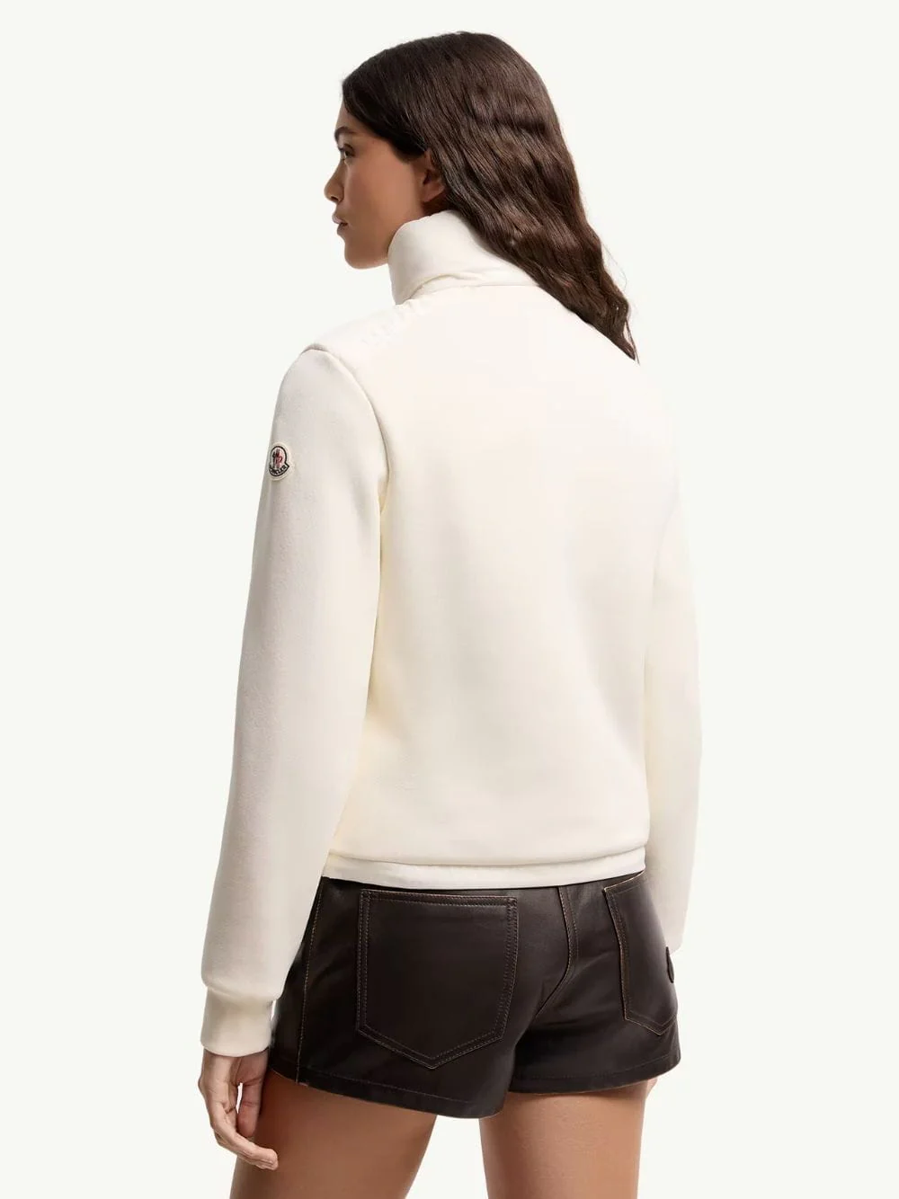 White Cotton Zip-Up Sweatshirt - Image 3