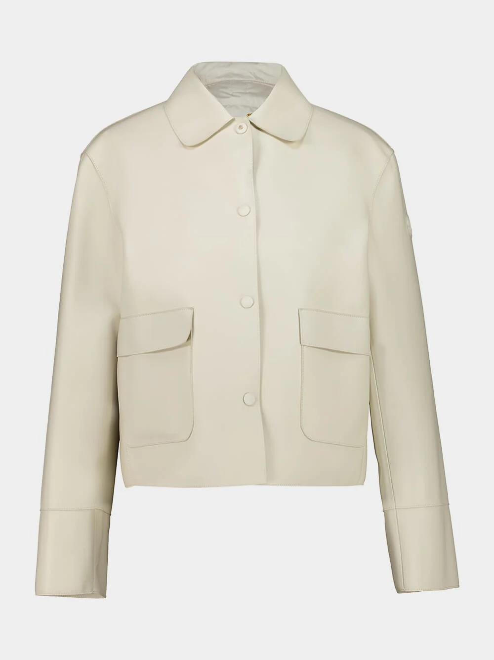 Ivory Haricot 3-in-1 Leather Down Shirt Jacket - Image 2