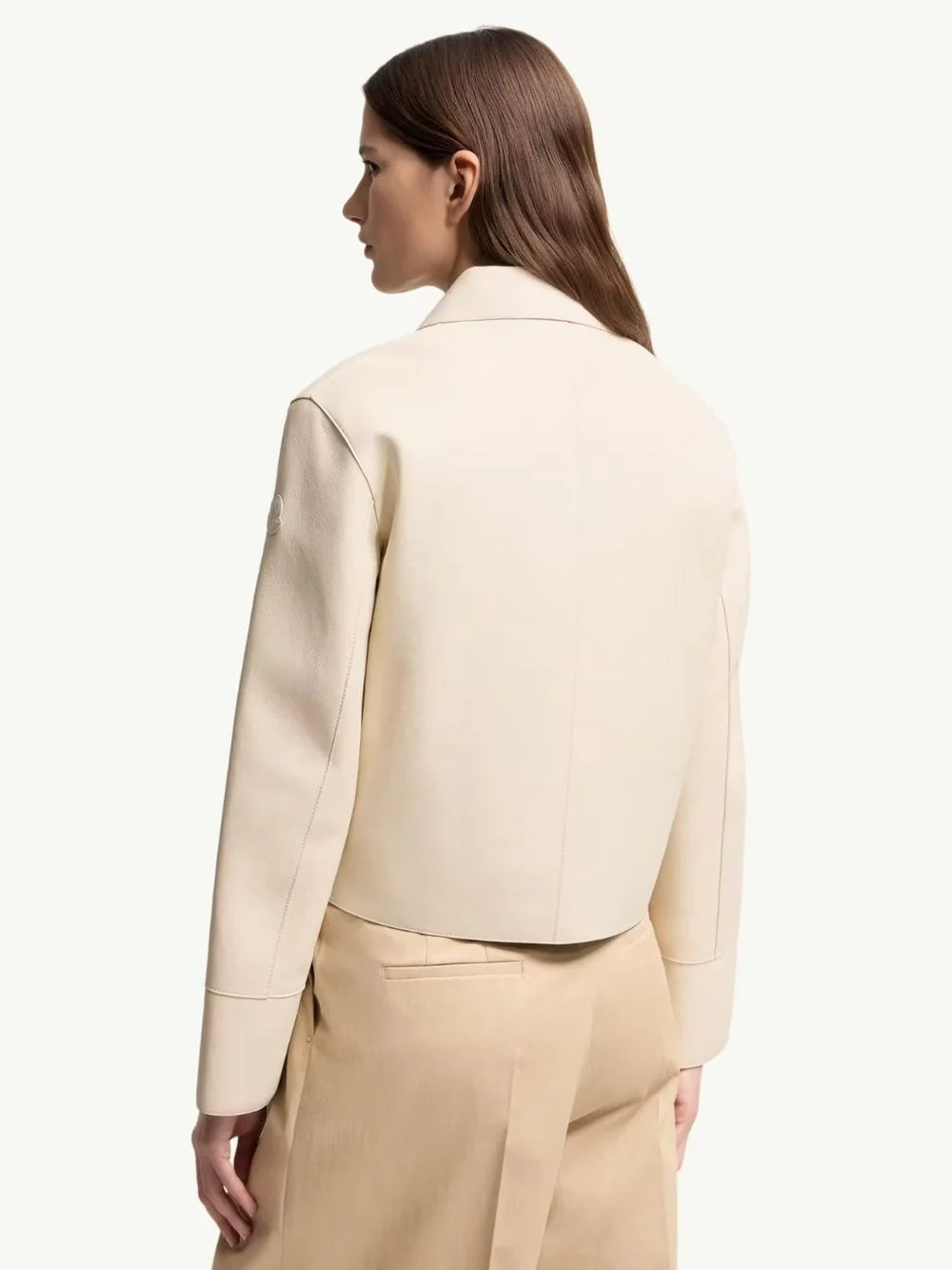 Ivory Haricot 3-in-1 Leather Down Shirt Jacket - Image 3