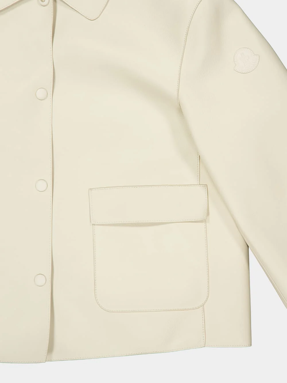 Ivory Haricot 3-in-1 Leather Down Shirt Jacket - Image 7