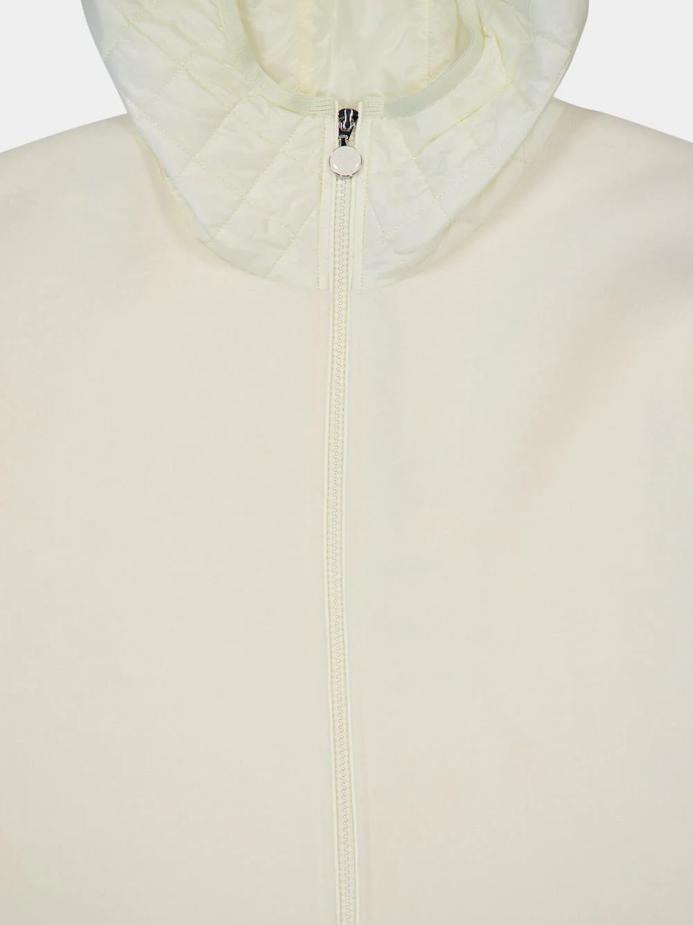 Ivory Wool Cape with Quilted Nylon Hood - Image 5