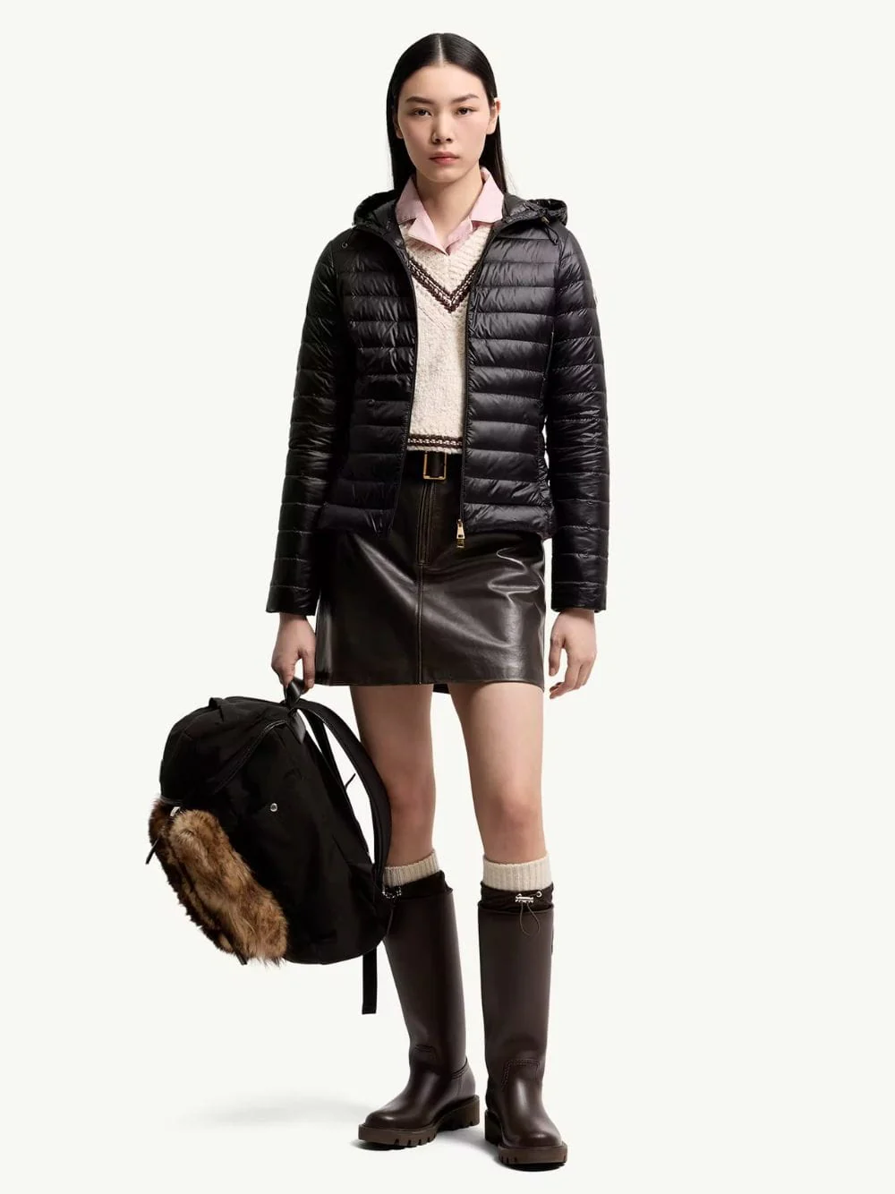 Black Igelhood Short Down Jacket - Image 2