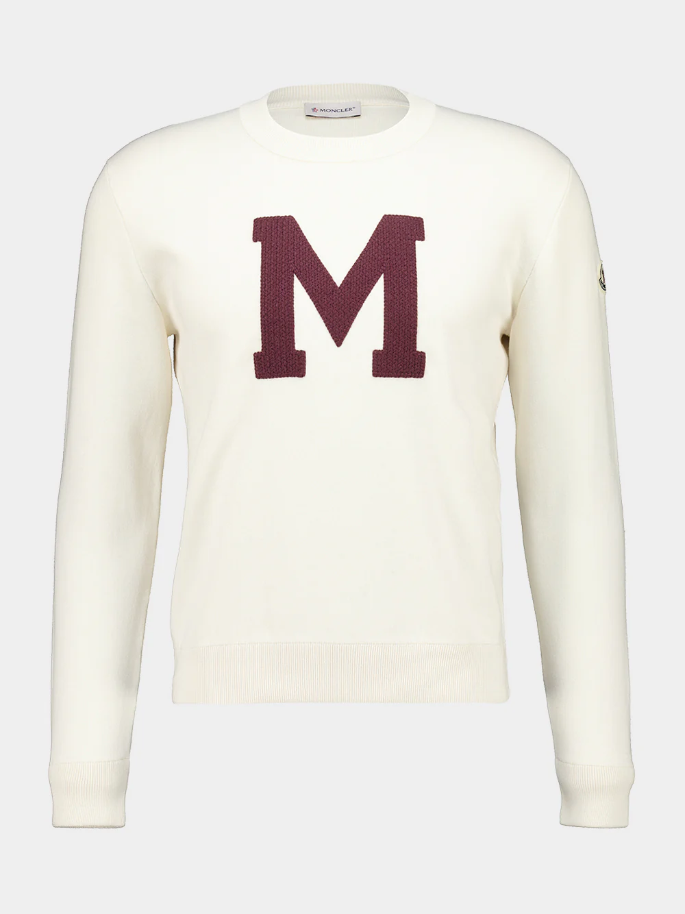 White Ivory Monogram Cotton Blend Jumper