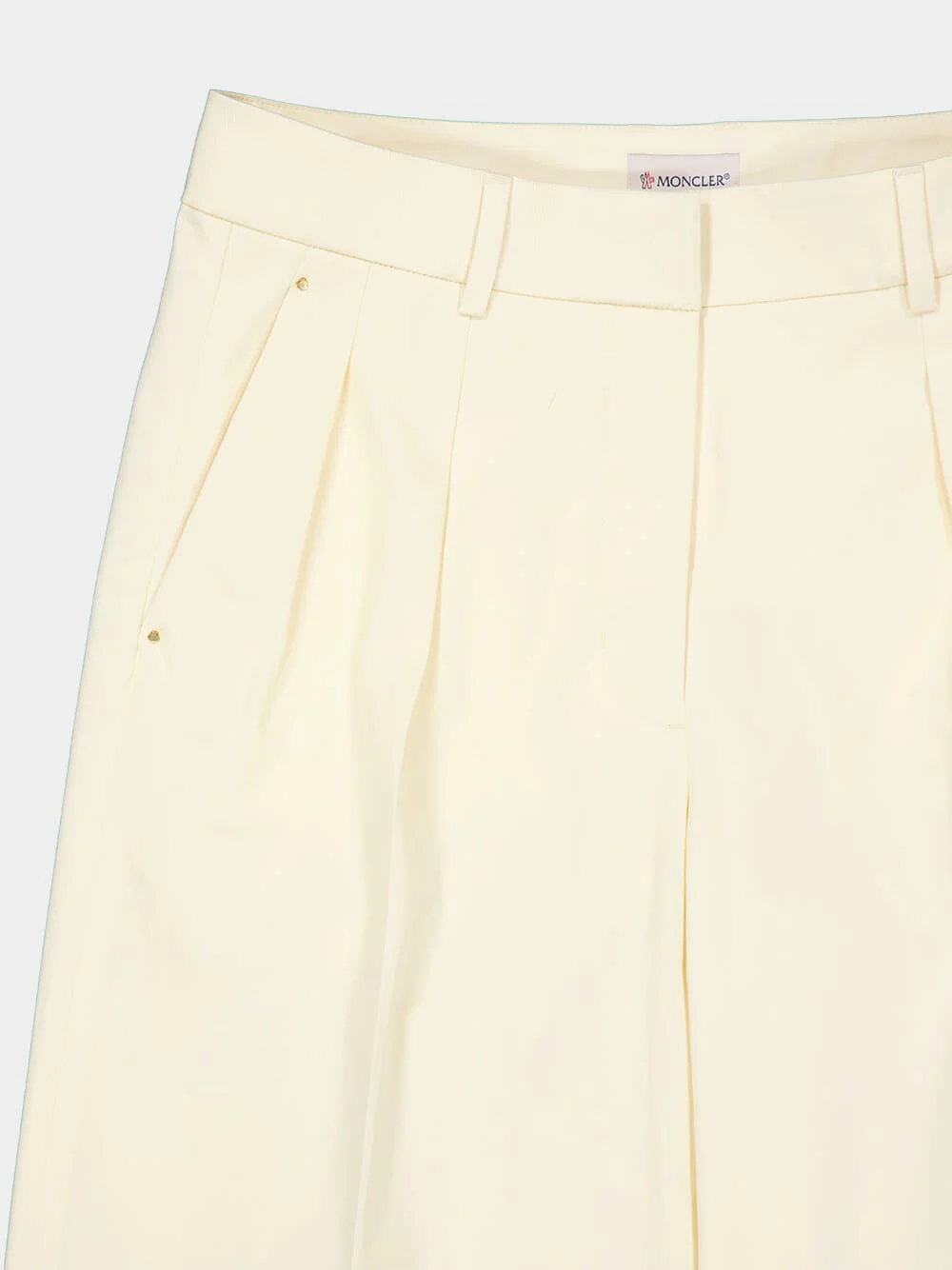 Natural Wide-Leg Cotton Gabardine Trousers - Image 5