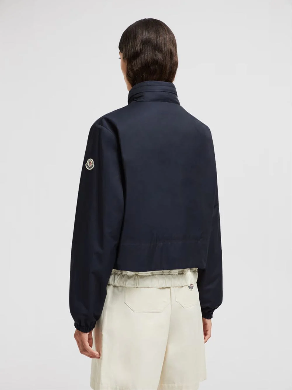 Navy Blue Janze Hooded Twill Short Down Jacket - Image 4