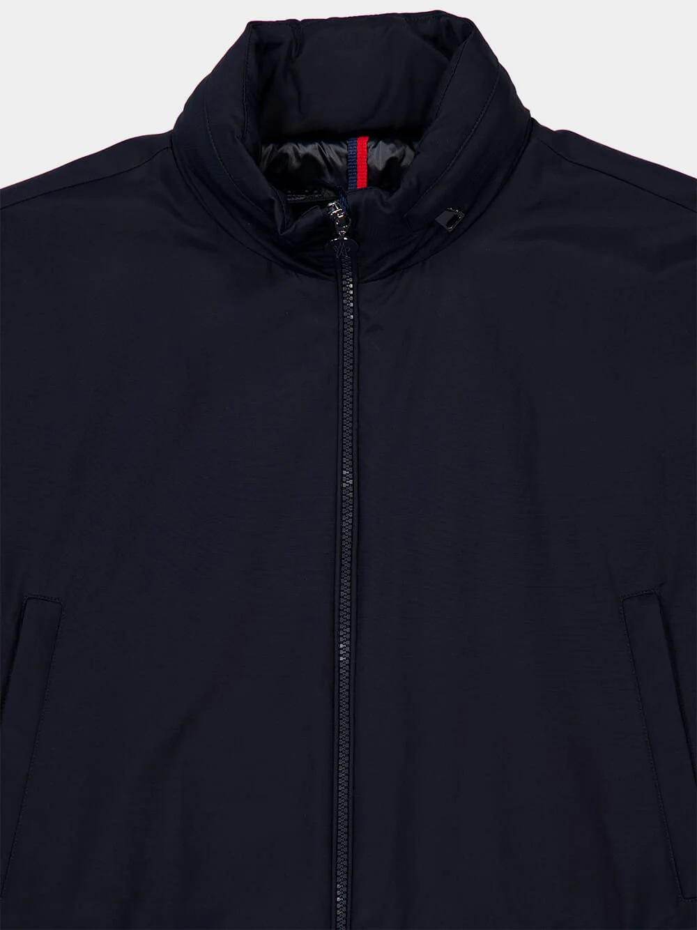 Navy Blue Janze Hooded Twill Short Down Jacket - Image 5