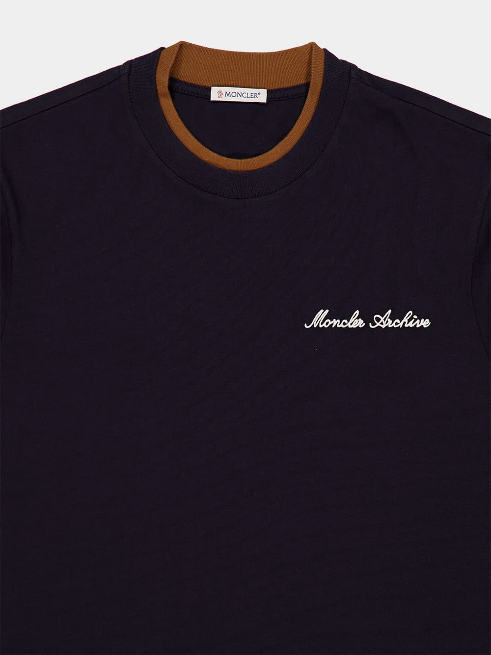 Navy Embroidered Cotton T-Shirt - Image 3