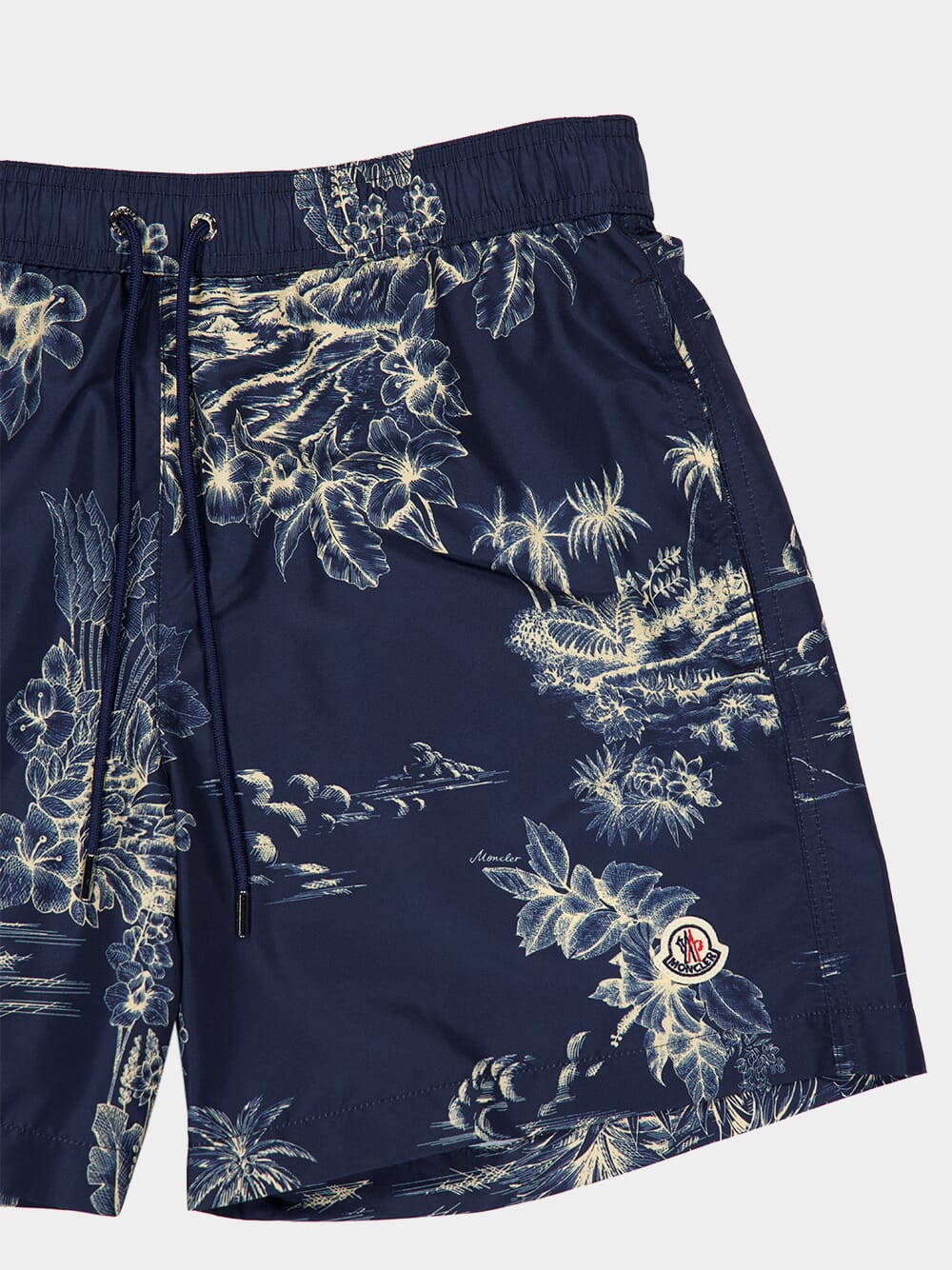 Navy Floral Print Swim Shorts - Image 3