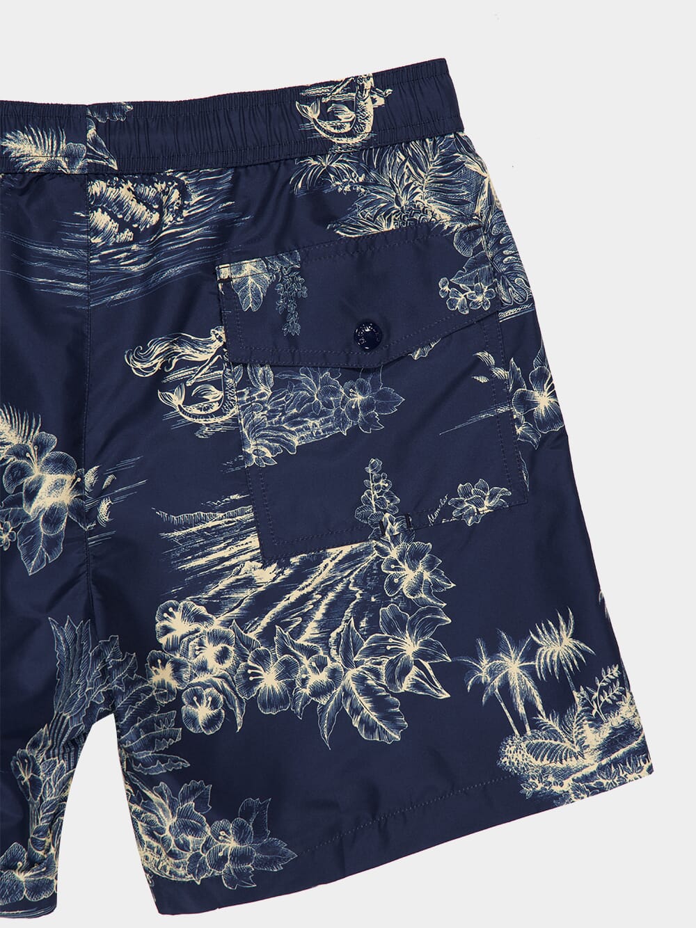 Navy Floral Print Swim Shorts - Image 4