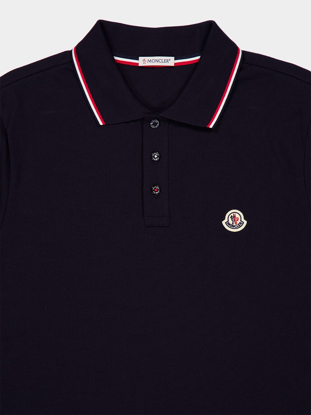 Navy Tricolour Cotton Polo Shirt - Image 5