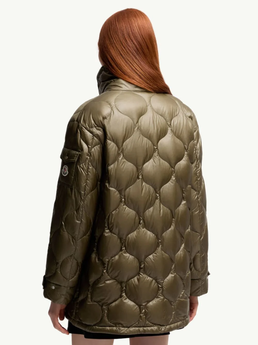 Olive Green Lombi Quilted Down Jacket - Image 3