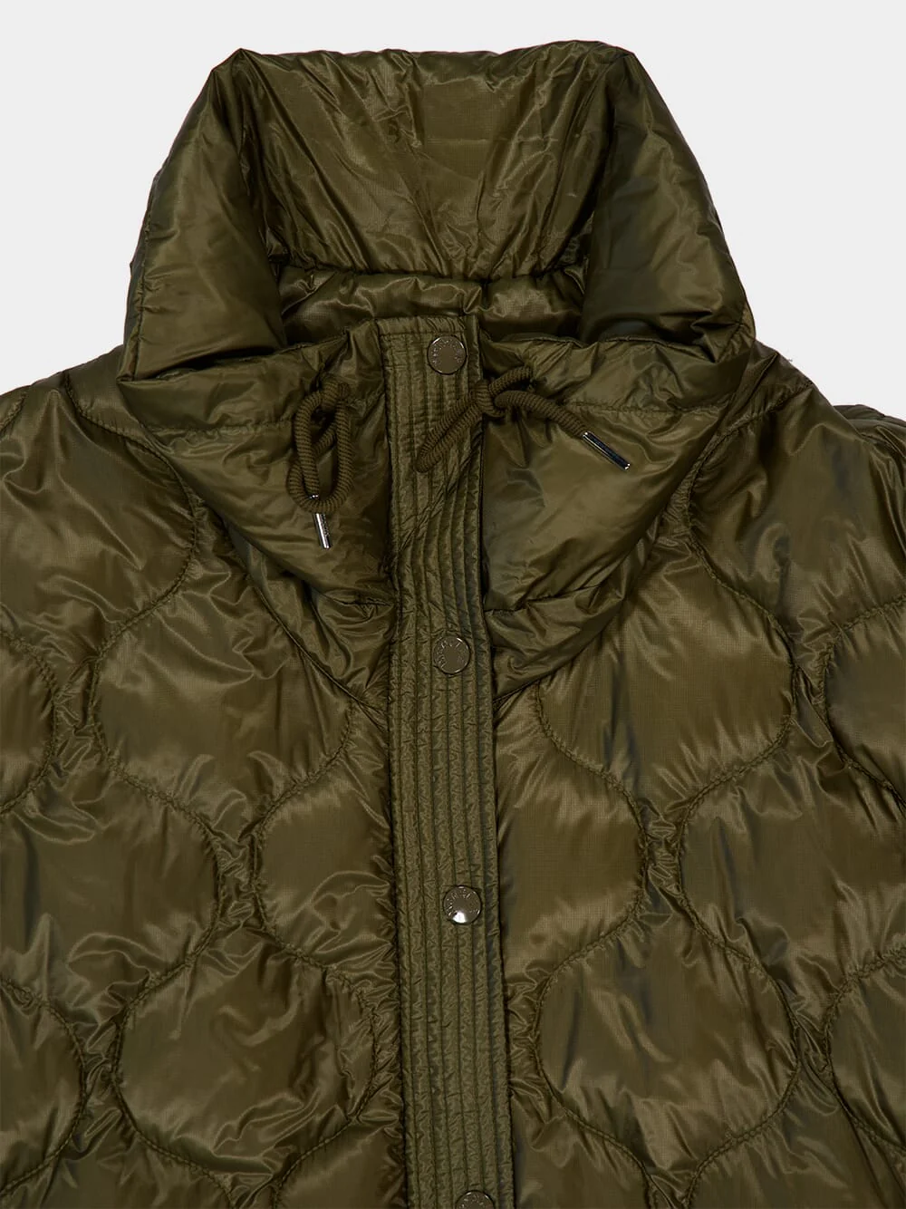 Olive Green Lombi Quilted Down Jacket - Image 6