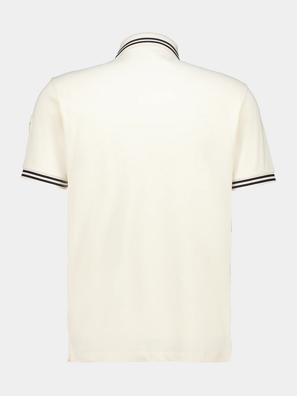 Ivory Striped Trim Cotton Polo Shirt - Image 4