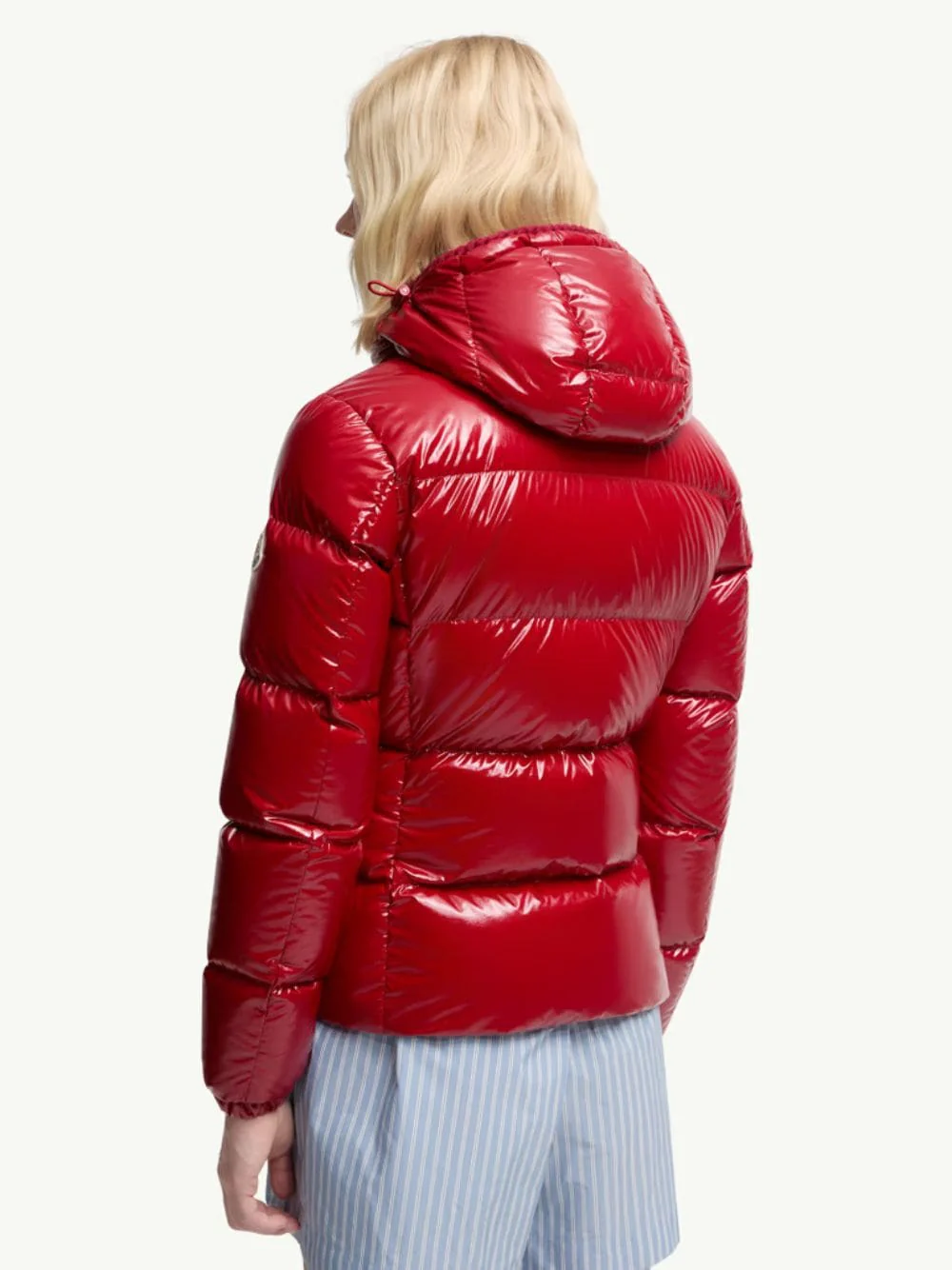 Red Glareins Braided Trim Short Down Jacket - Image 4