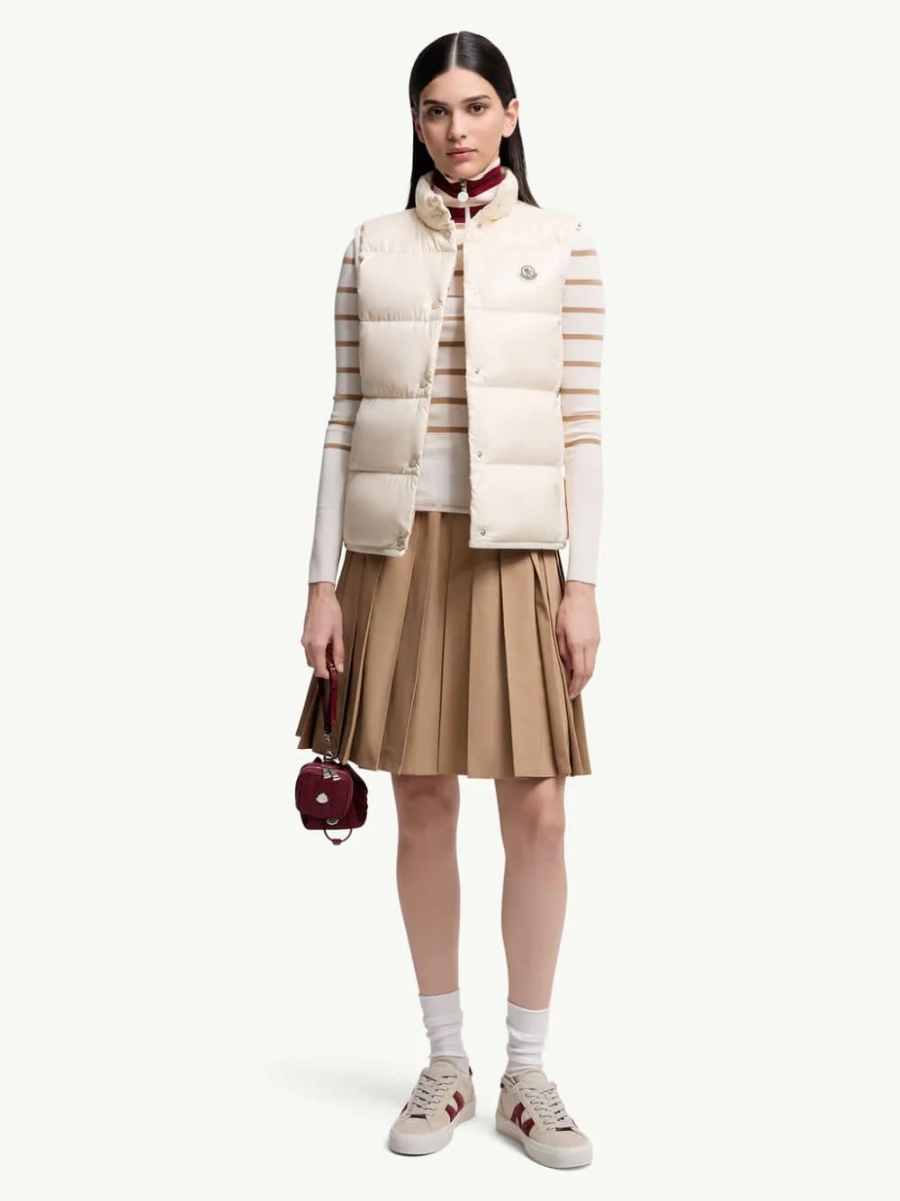 White Badia Glossy Nylon Down Gilet - Image 2