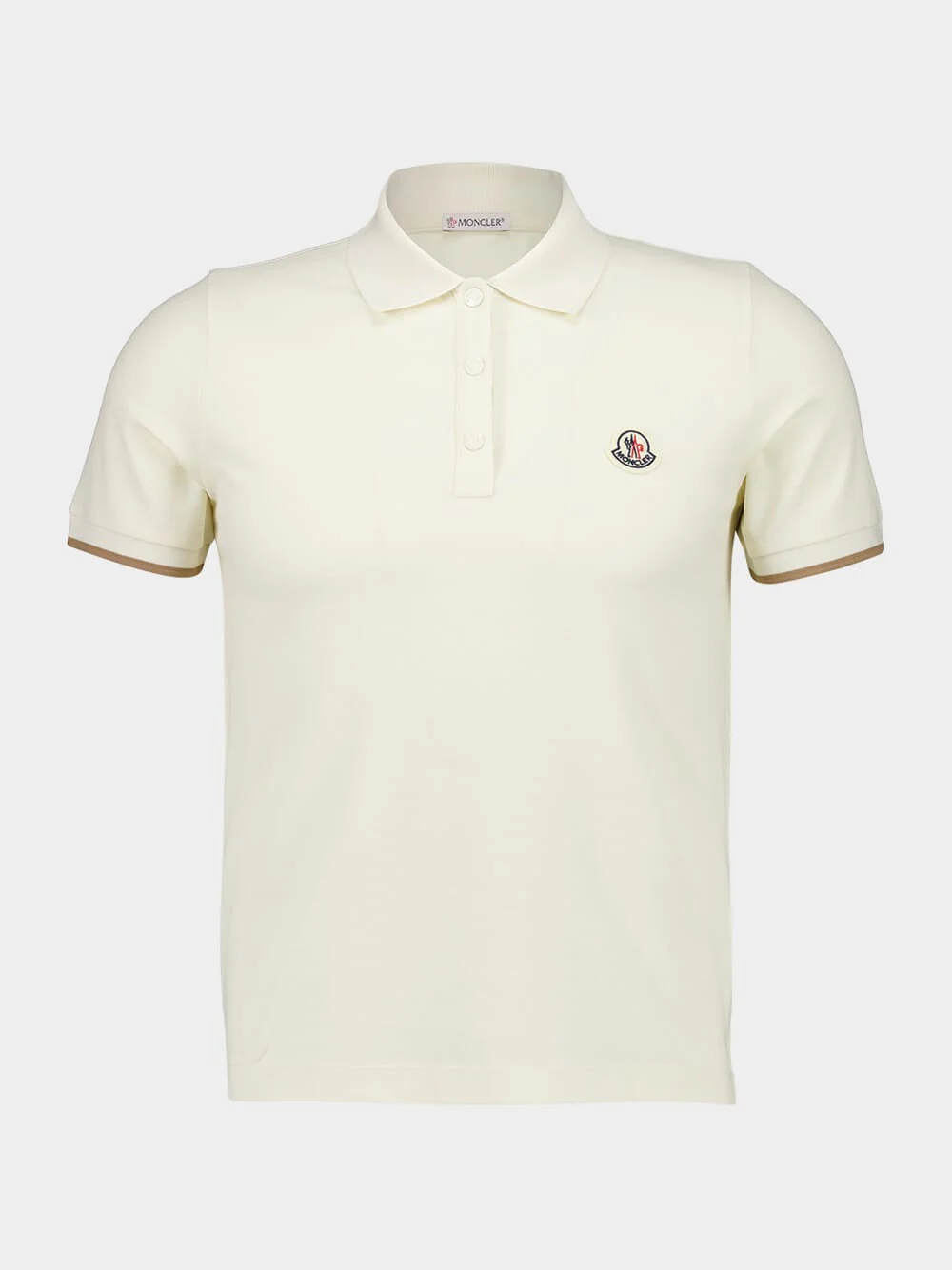 White Logo Patch Cotton Polo Shirt - Image 6