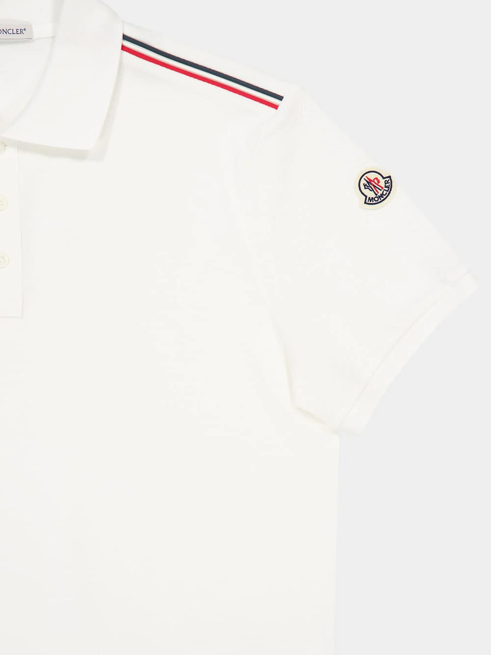 White Tricolor-Trimmed Cotton Piquet Polo Shirt - Image 6