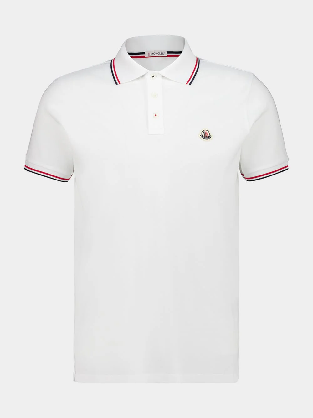White Tricolour Cotton Polo Shirt