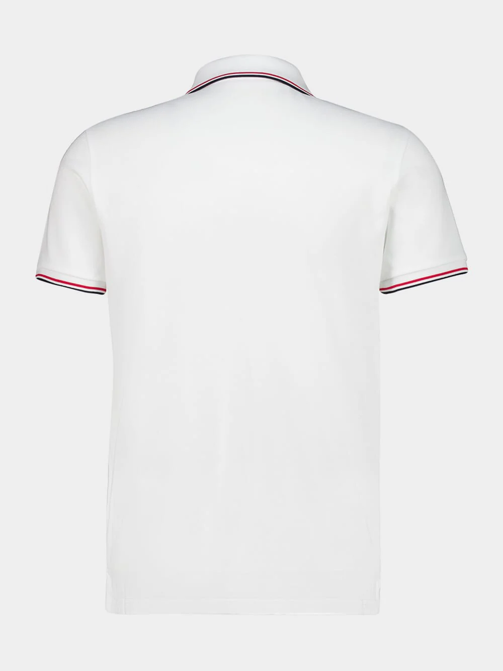 White Tricolour Cotton Polo Shirt - Image 3