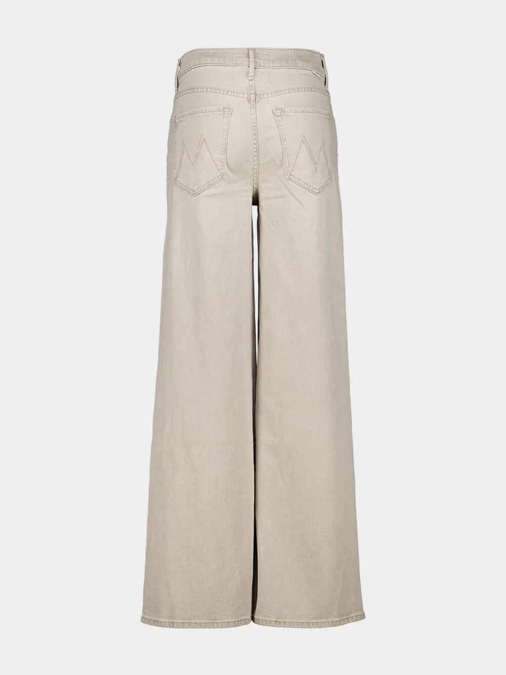 Beige Wide-Leg Cotton Jeans - Image 2