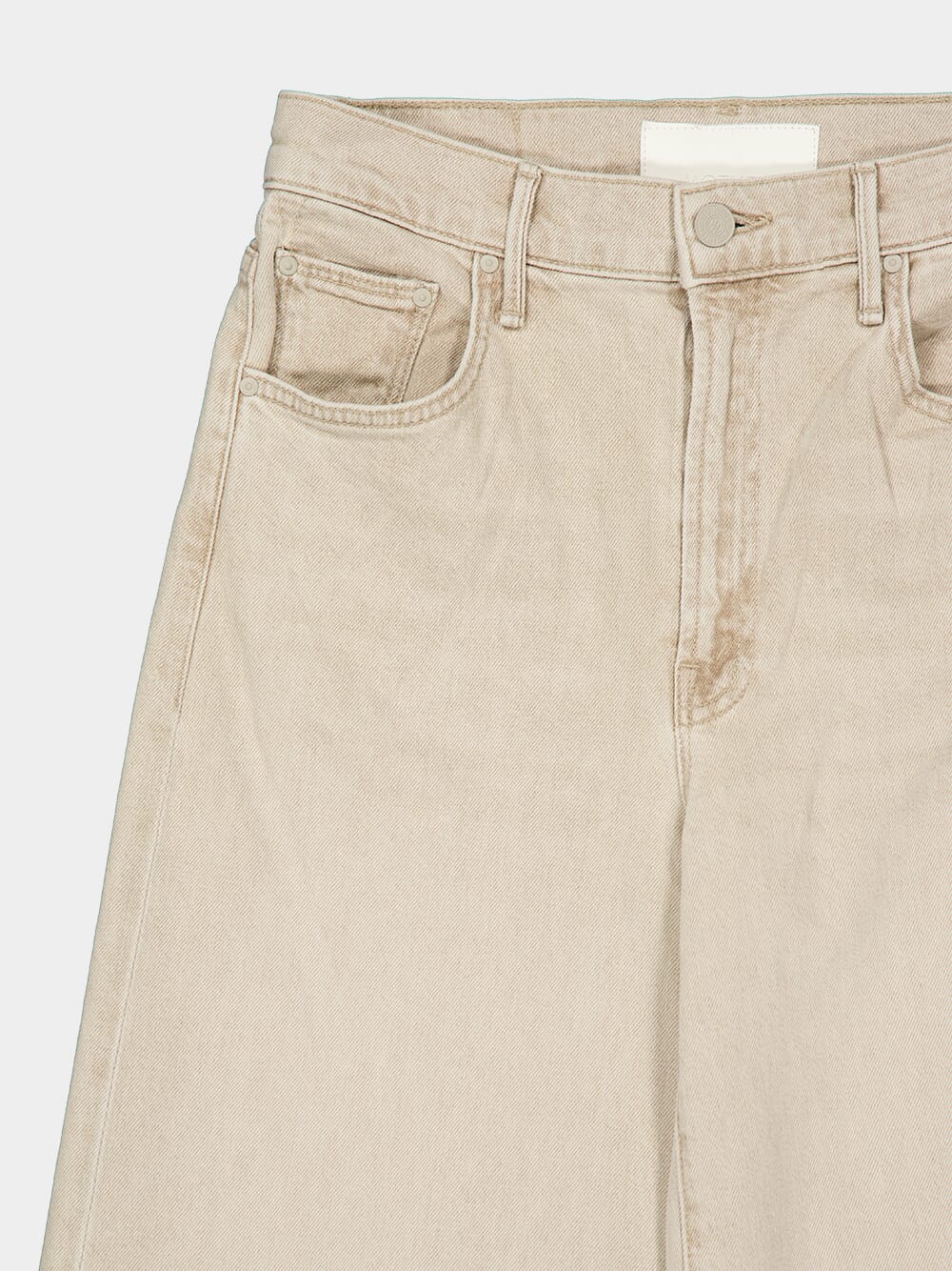 Beige Wide-Leg Cotton Jeans - Image 3