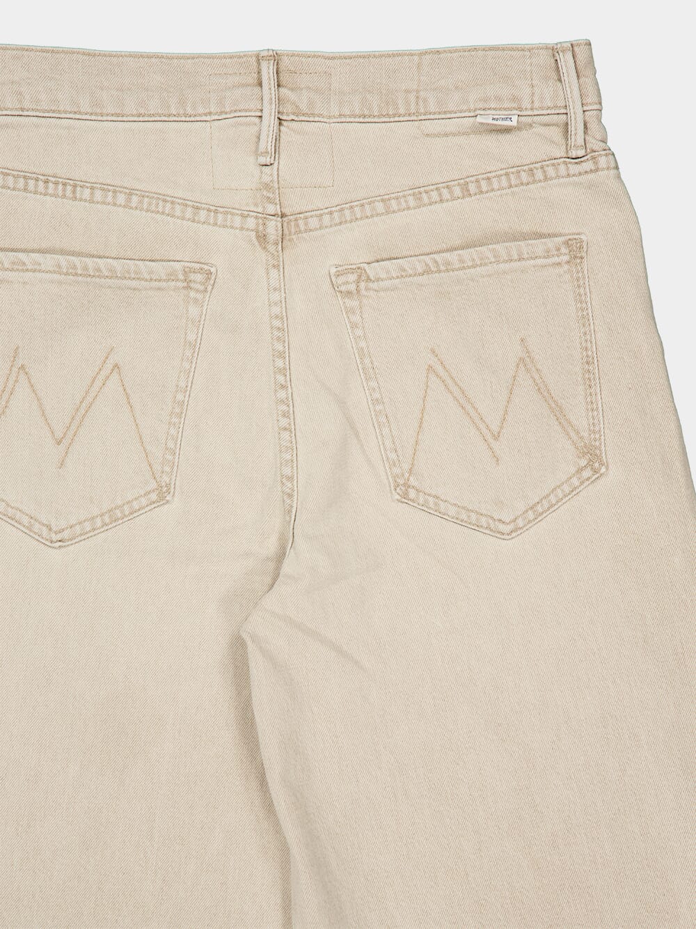 Beige Wide-Leg Cotton Jeans - Image 4
