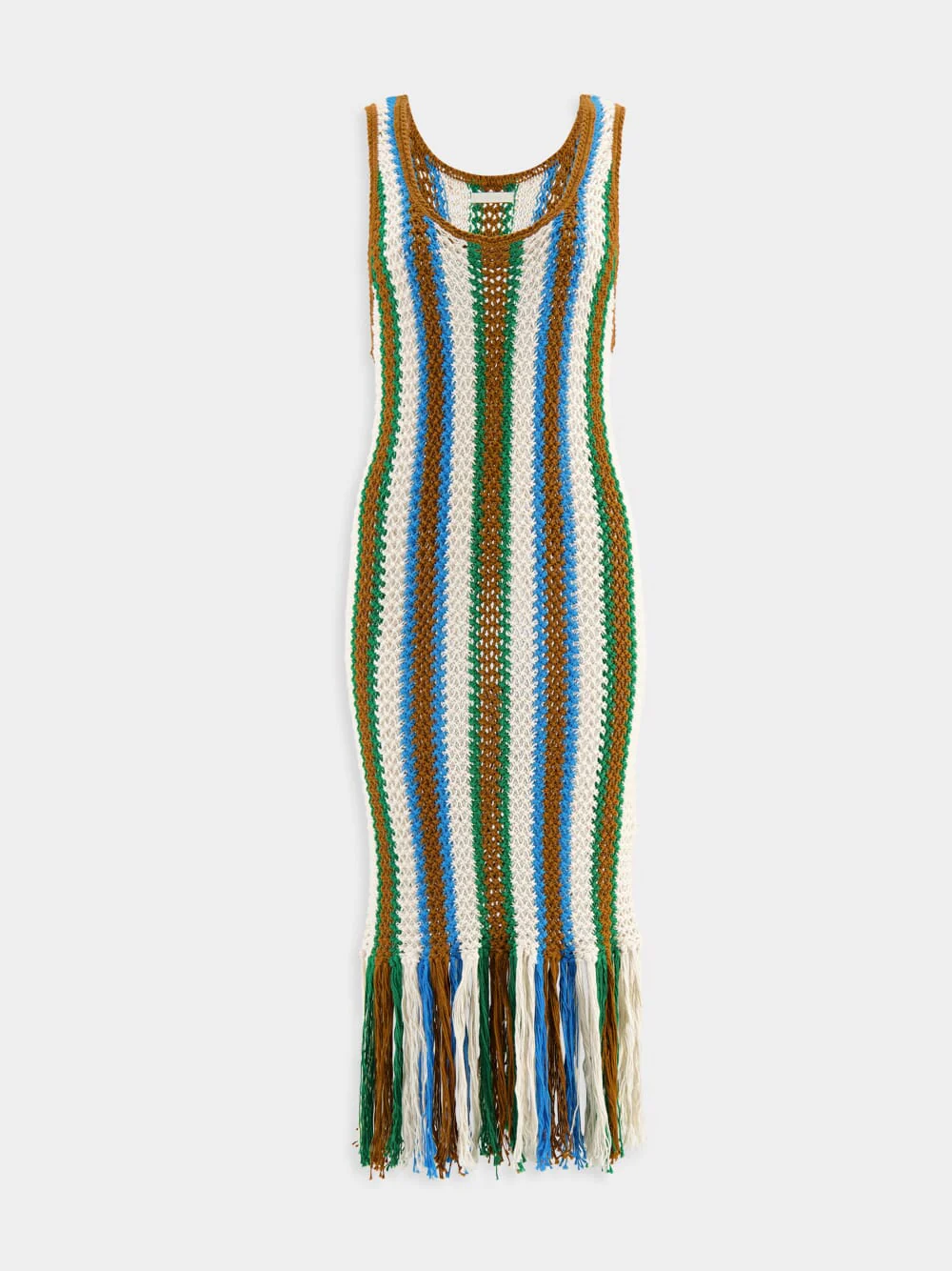 Striped Crochet Midi Dress