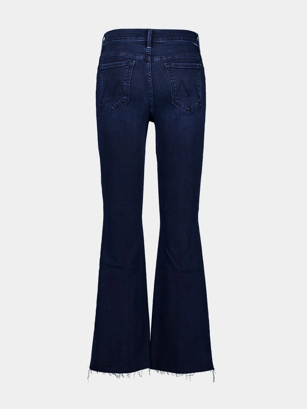 Dark Blue Petite Flare Jeans with Frayed Hem - Image 2