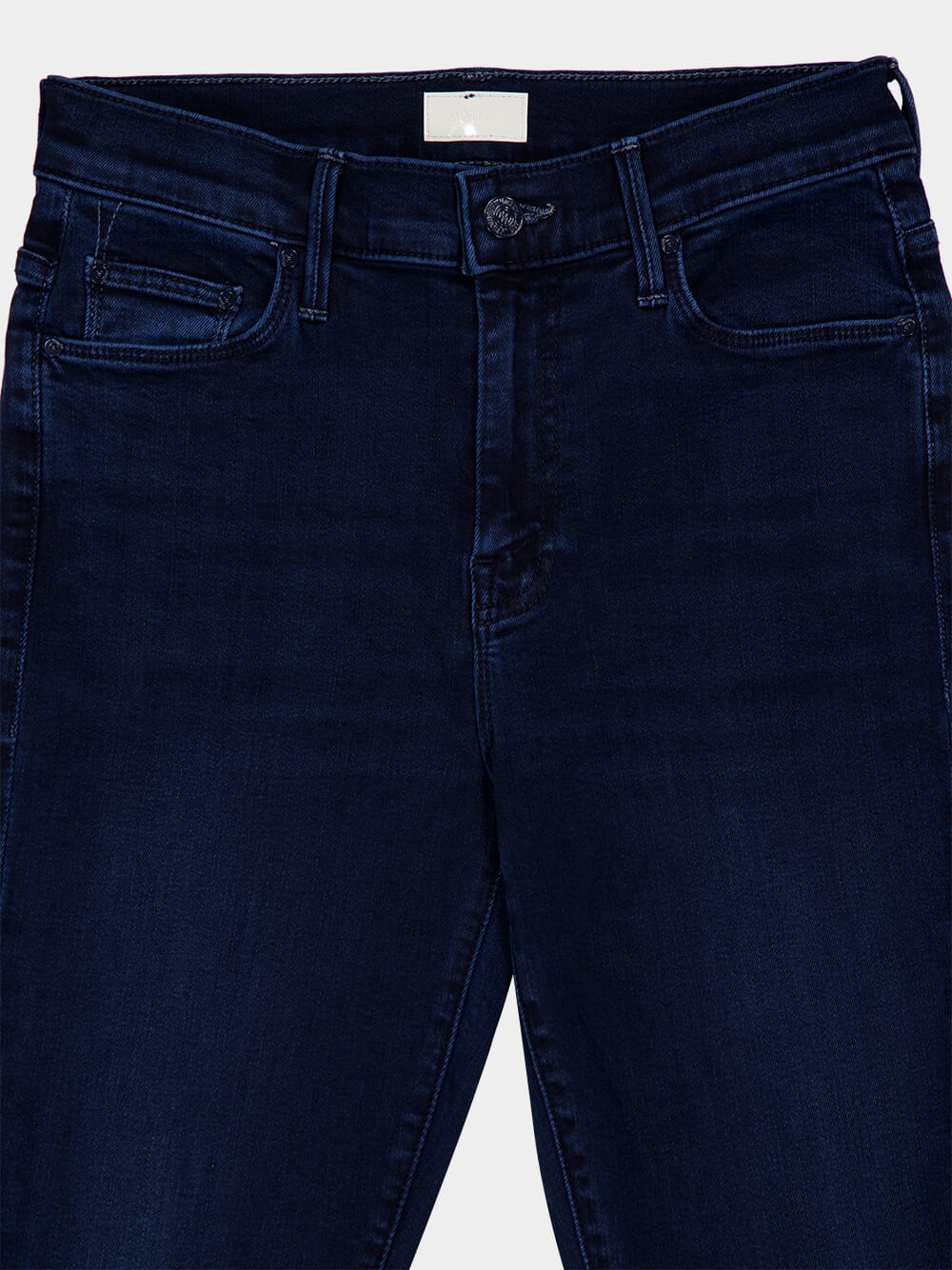 Dark Blue Petite Flare Jeans with Frayed Hem - Image 3