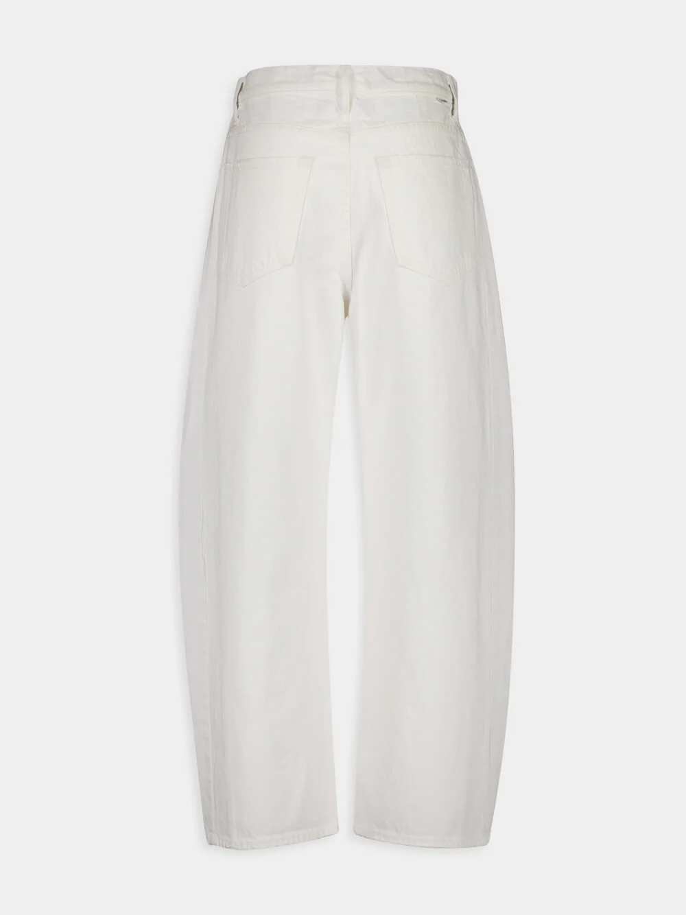The Full-Pipe Ankle White Barrel Jeans - Image 2