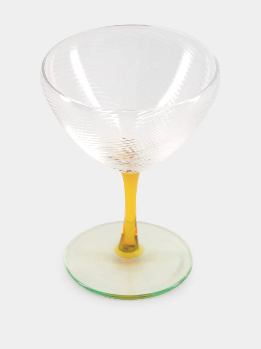 Amber and Parfum Green Torse Coupe Glass - Image 2